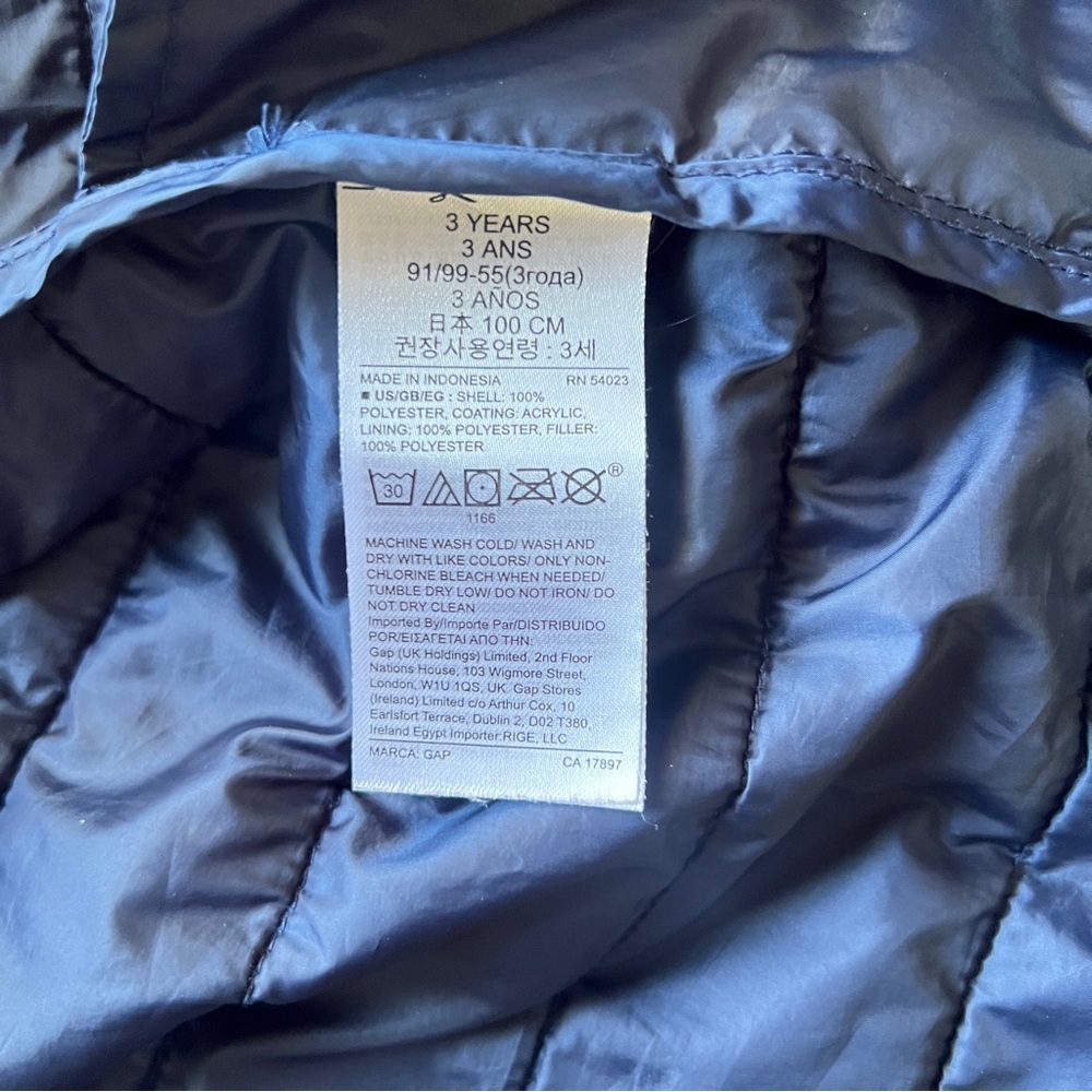 Baby Gap Disney Mickey Mouse Lightweight Puffer Jacket Blue Toddler Size 3T - Picture 9 of 10